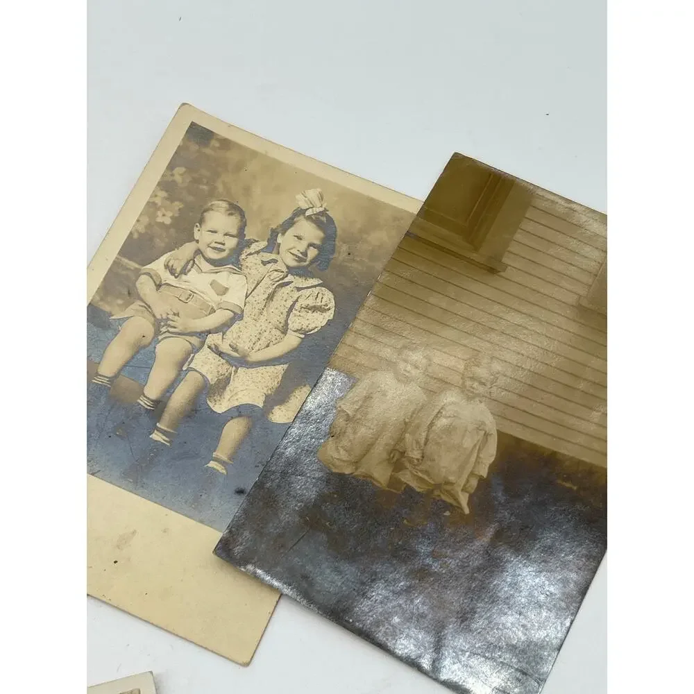 Antique Real Photo Postcard Lot of 6 RPPC Baby Car Snapshot Postcards 1910-20s?